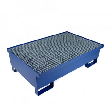 Záchytná vana pro 2 sudy s roštem 1200x810x405 mm lakovaná, objem 205 l